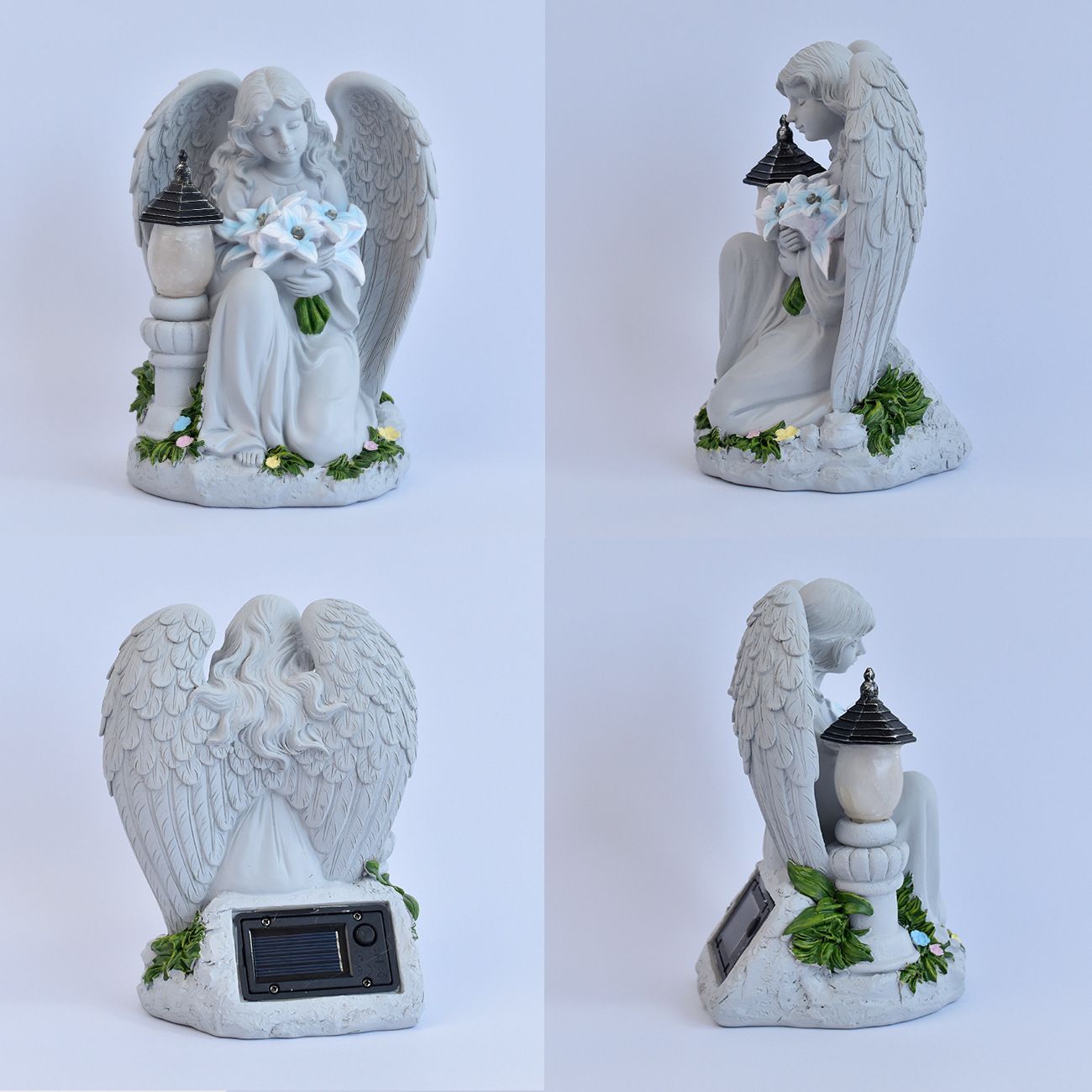 Solar Resin Kneeling Angel Garden Light - Outdoor Waterproof Angel Statue with view 4