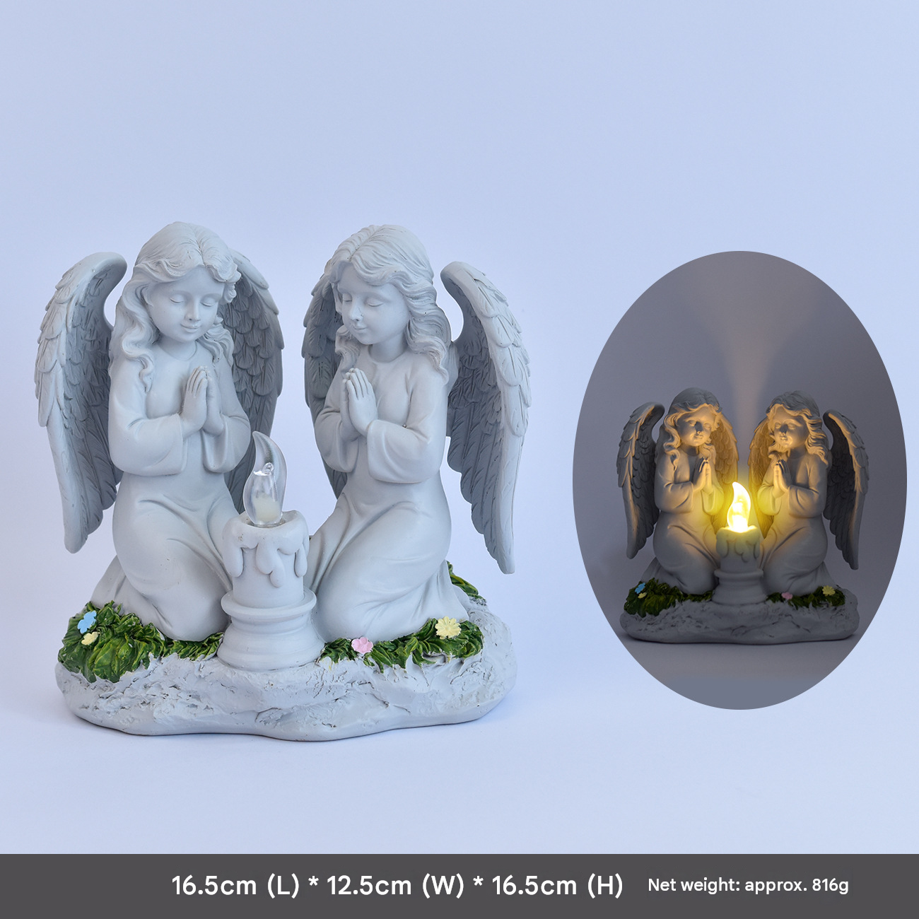 Solar Resin Praying Angel Garden Light - Outdoor Waterproof Angel Statue with view 7
