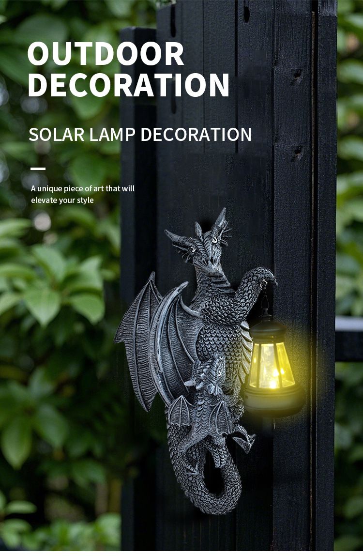 Solar Resin Squirrel Garden Light - Hanging Lantern Wall Decor with Warm LED view 3