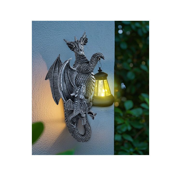 Solar Resin Squirrel Garden Light - Hanging Lantern Wall Decor with Warm LED view 6