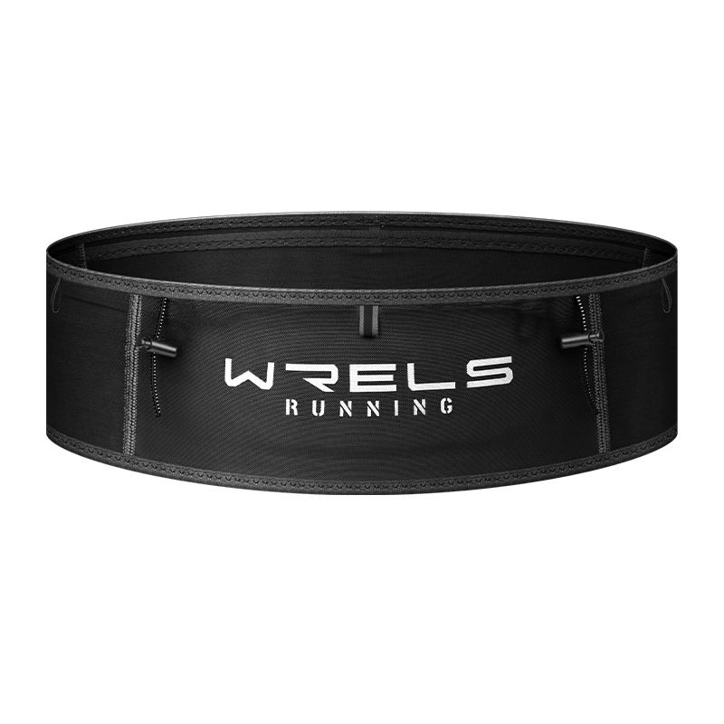 M Size Black Lightweight Slim Running Waist Belt - Breathable Quick Dry
