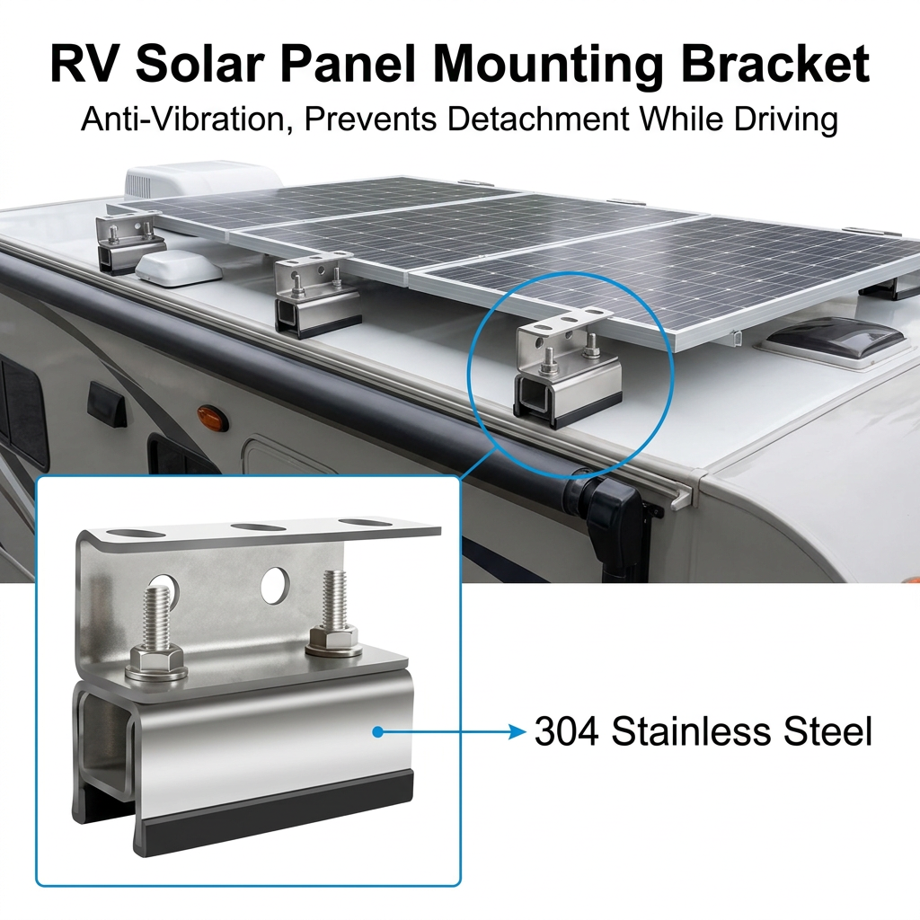 4 Pack Stainless Steel Solar Panel Mounting Brackets (Style B) - Heavy Duty view 2