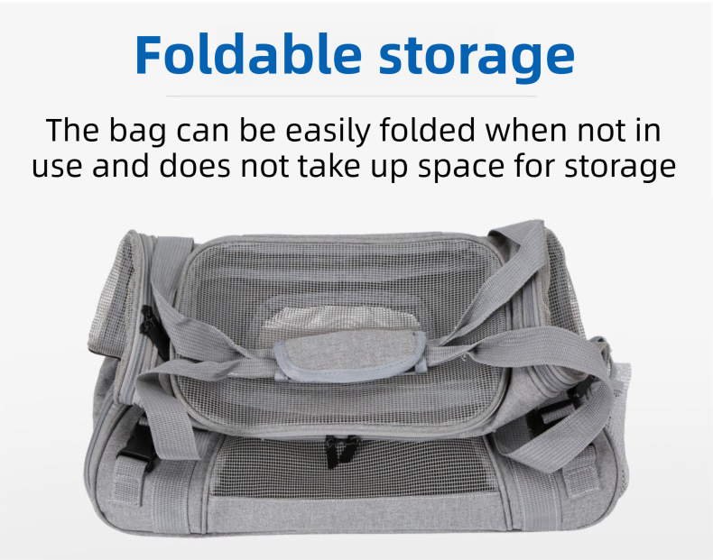 Pink Foldable Pet Carrier Bag with Breathable Mesh Windows view 6
