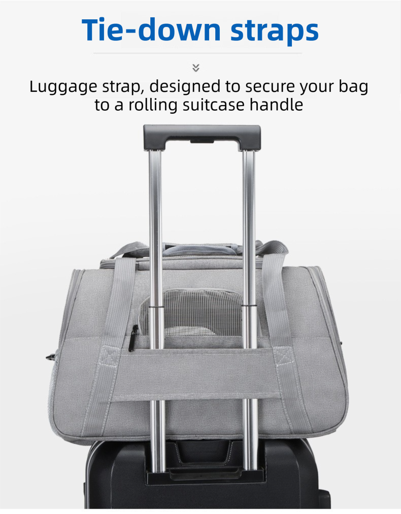 Purple Foldable Pet Carrier Bag with Breathable Mesh Windows view 8
