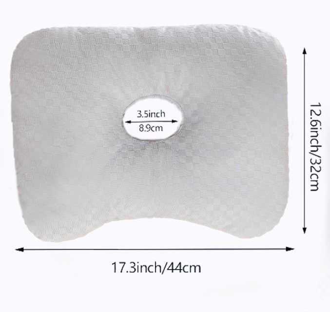 Pink Breathable Ear Hole Pillow for Side Sleepers — Cooling Ice Dot Fabric view 7