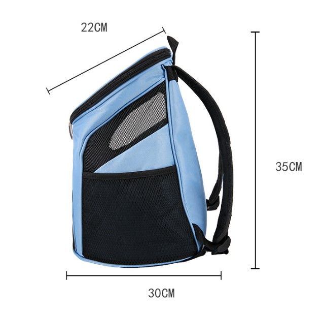 S Size Black & Blue Foldable Pet Carrier Backpack for Dogs and Cats view 7