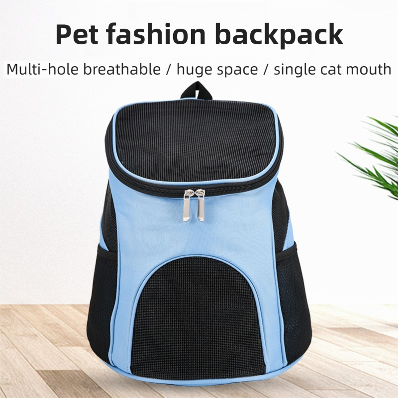 L Size Black Foldable Pet Carrier Backpack for Dogs and Cats - Ventilated view 2