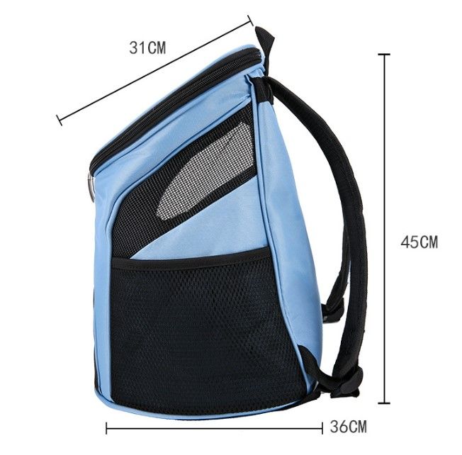 L Size Black Foldable Pet Carrier Backpack for Dogs and Cats - Ventilated view 7