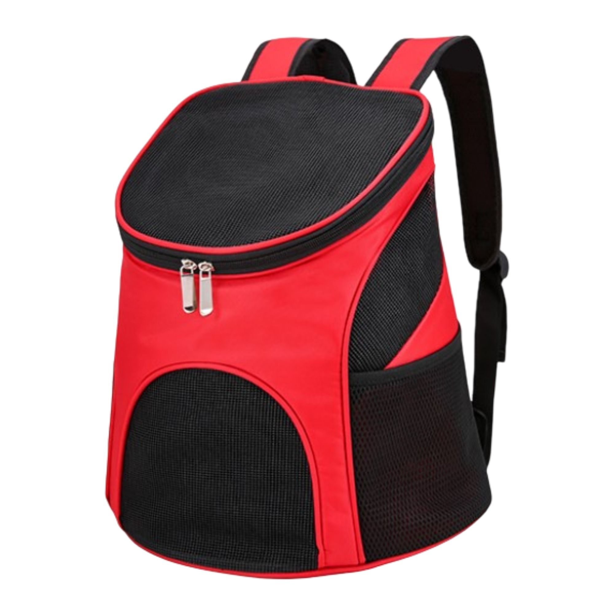 L Size Black & Red Foldable Pet Carrier Backpack for Dogs and Cats