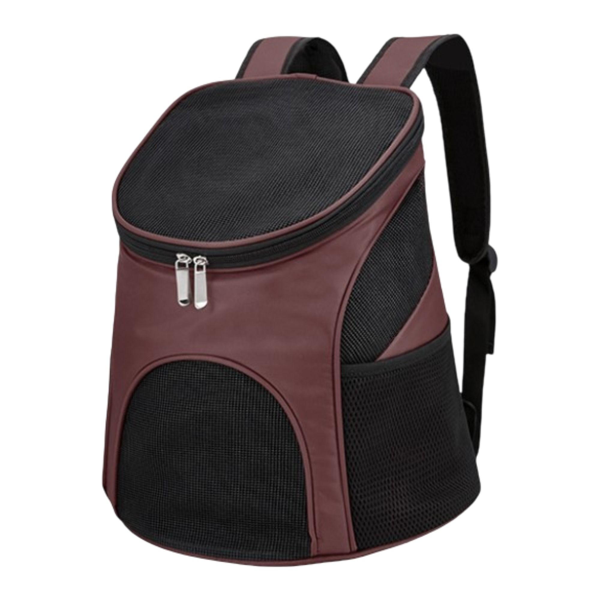 L Size Black & Coffee Foldable Pet Carrier Backpack for Dogs and Cats