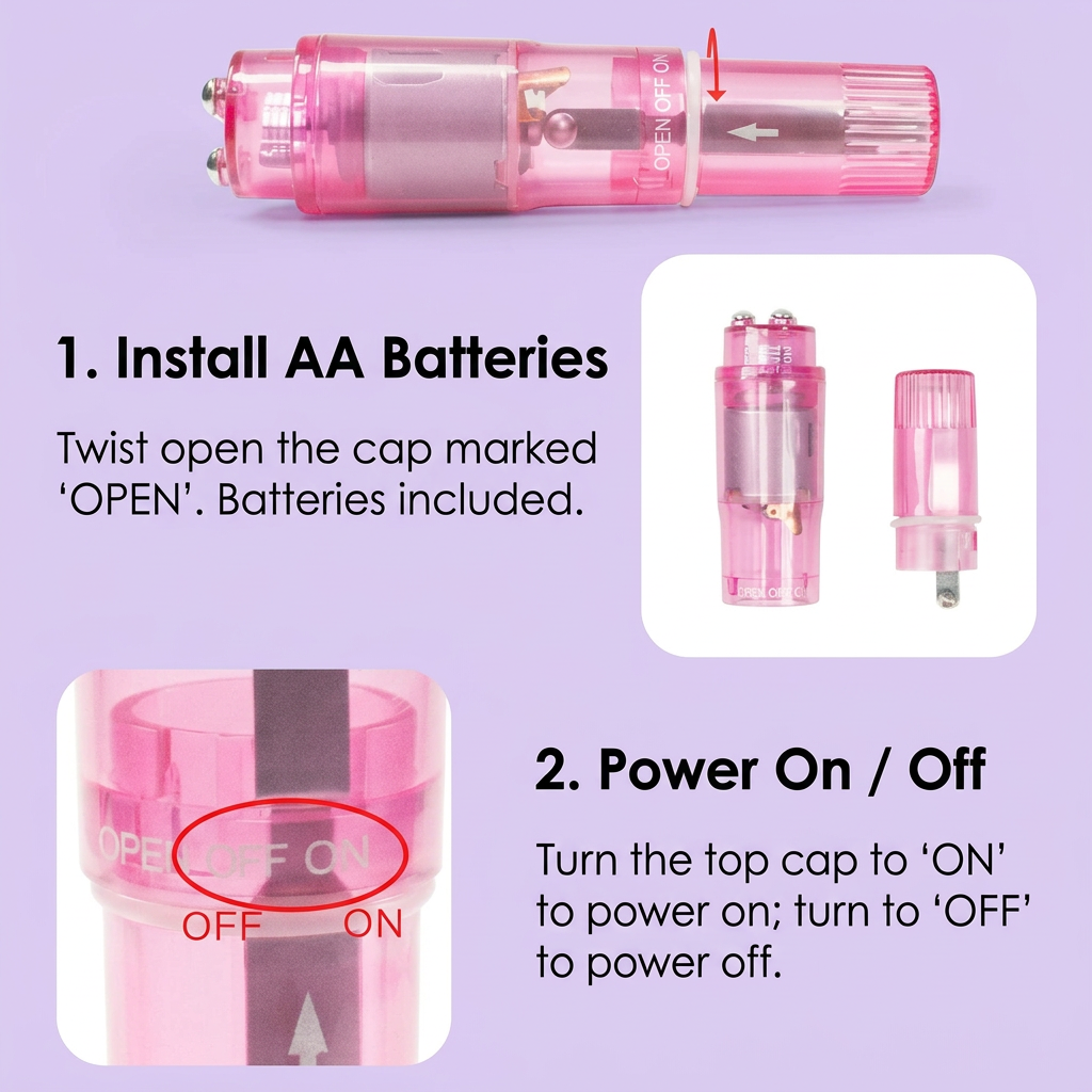 Purple Pocket Vibrating Massager Pen for Women - Portable Quiet Bullet view 4