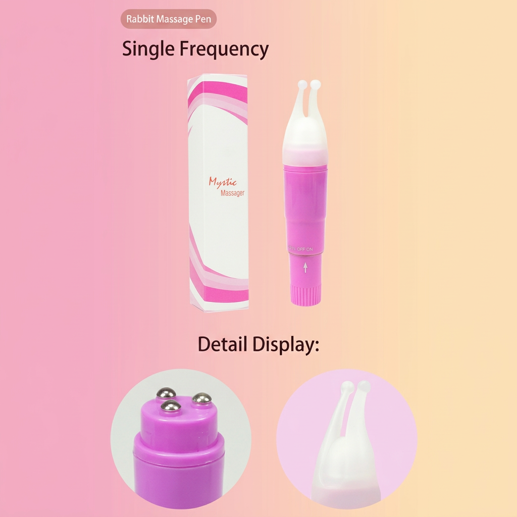 Rabbit Ear Pocket Vibrating Massager Pen for Women - Portable Quiet Bullet view 2