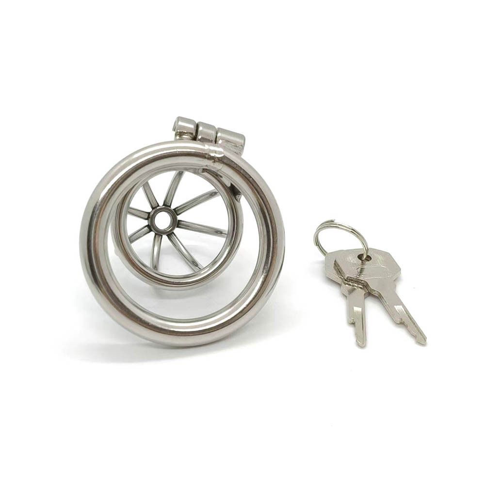 Stainless Steel Male Chastity Cage with 40mm Flat Ring view 5