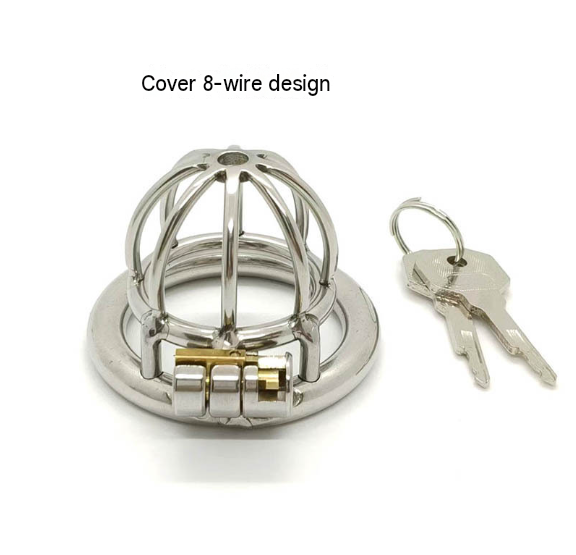Stainless Steel Male Chastity Cage with 45mm Flat Ring view 4
