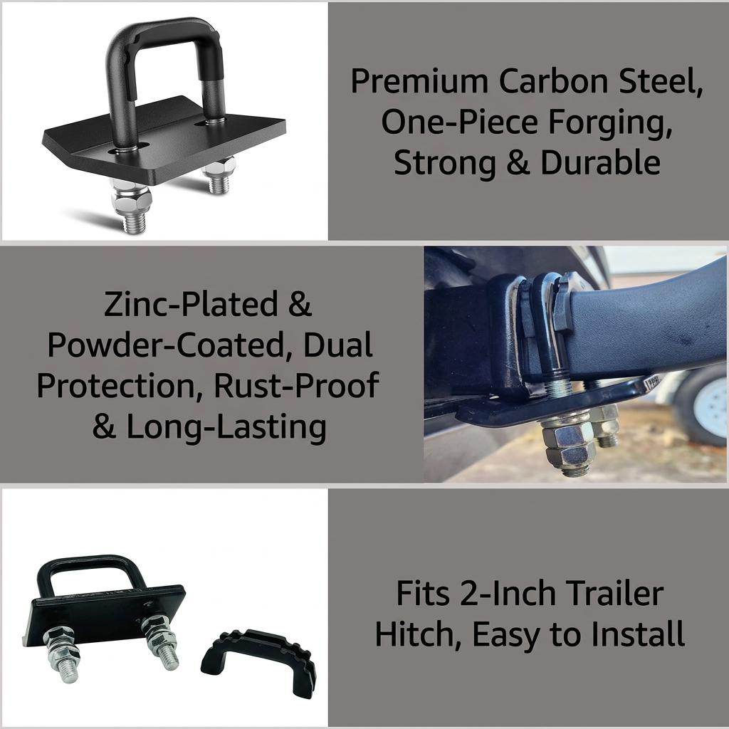Red Hitch Tightener Anti-Rattle Stabiliser for 2 Inch Trailer Hitch - One view 2