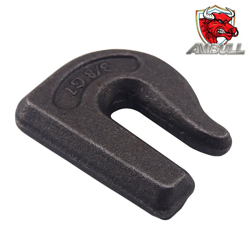 3/8" U-Shaped Forged Weld-On Grab Hook - Heavy Duty Alloy Steel Chain Tow Hook