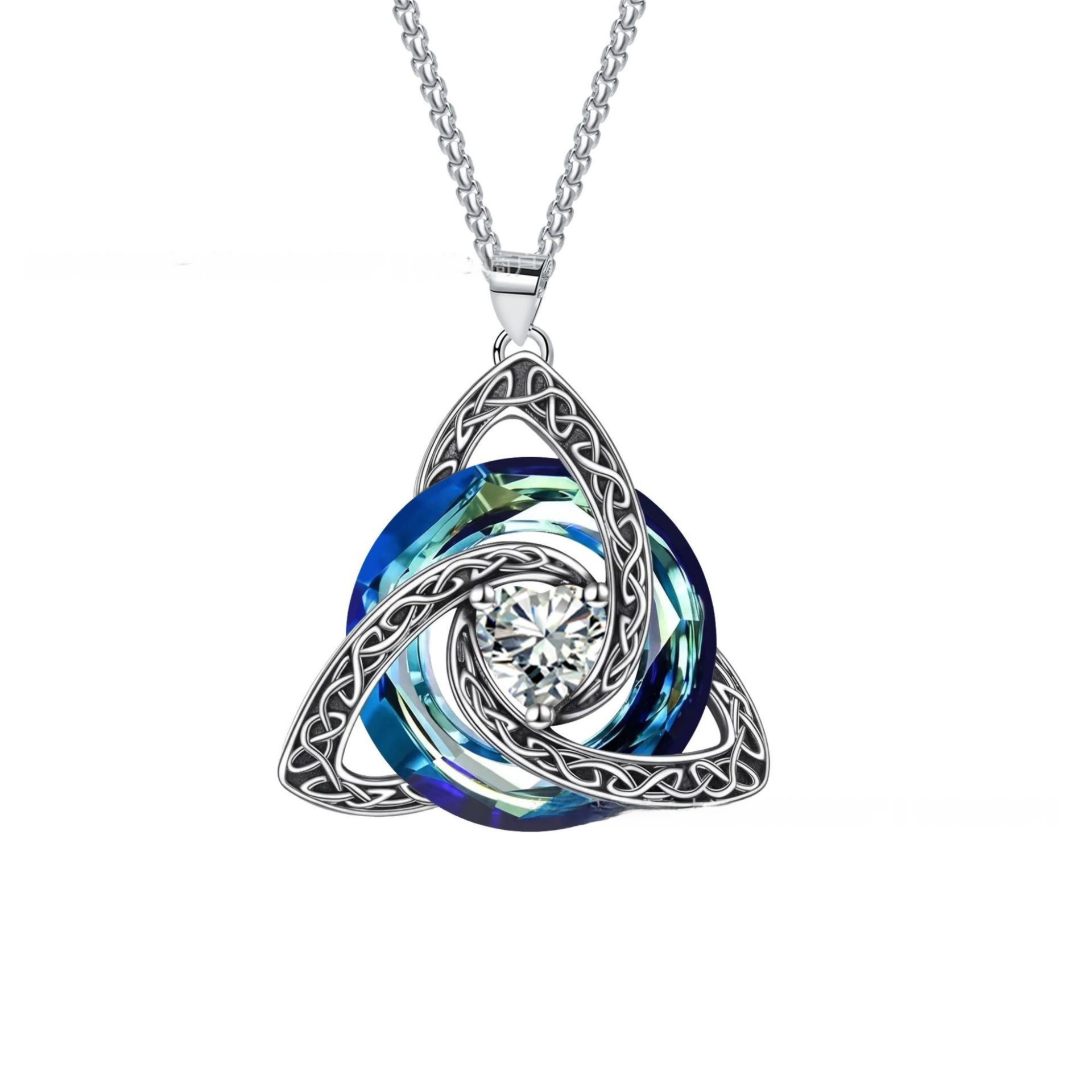 Apr Celtic Knot Heart Shaped Birthstone Necklace for Women - 12 Birth Month