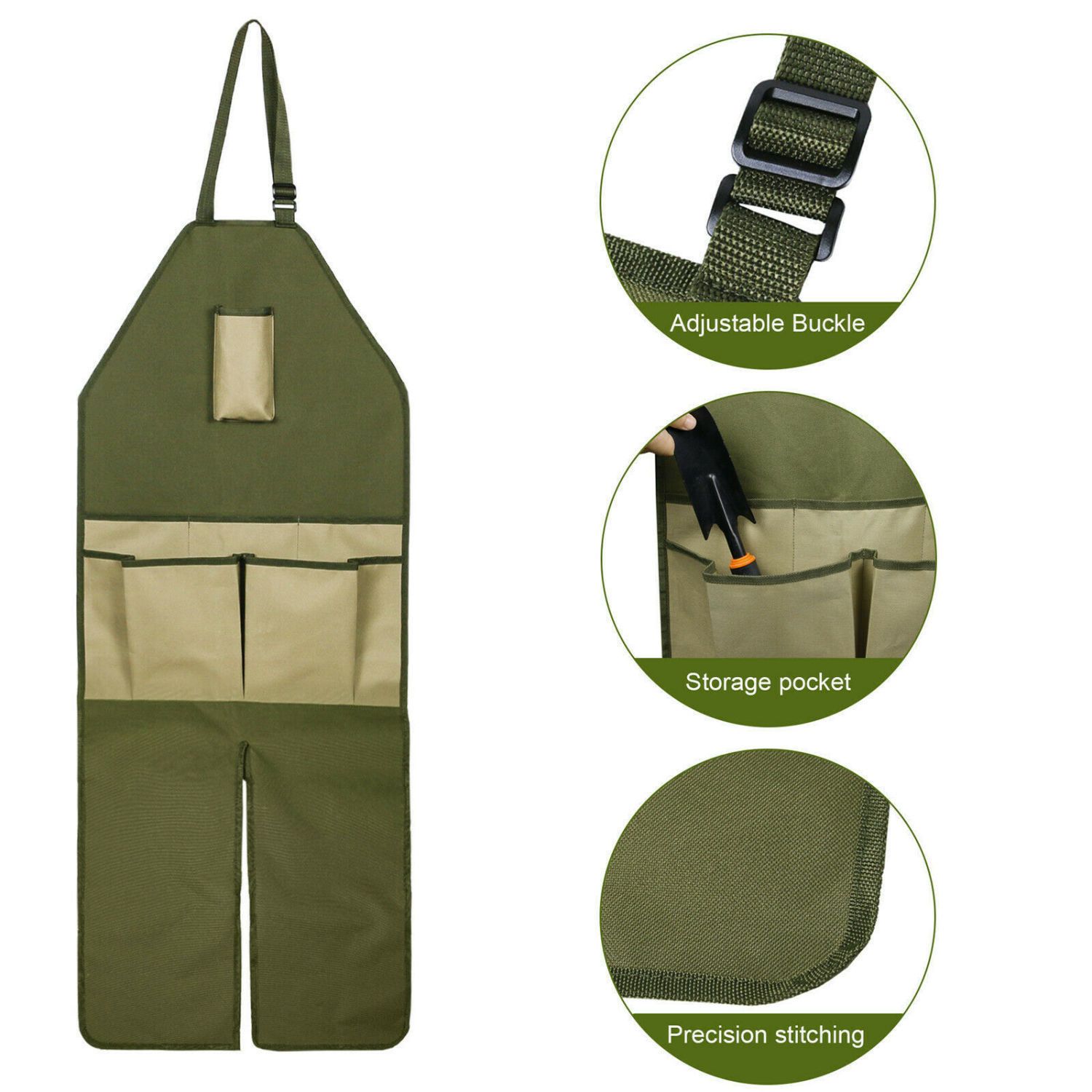 46inch Garden Split Leg Chaps Apron with 6 Brown Pockets and Buckle Closure view 2