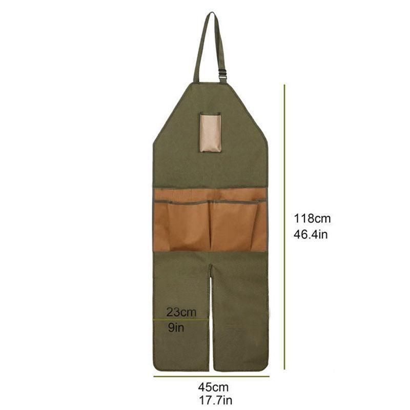 46inch Garden Split Leg Chaps Apron with 6 Brown Pockets and Buckle Closure view 8