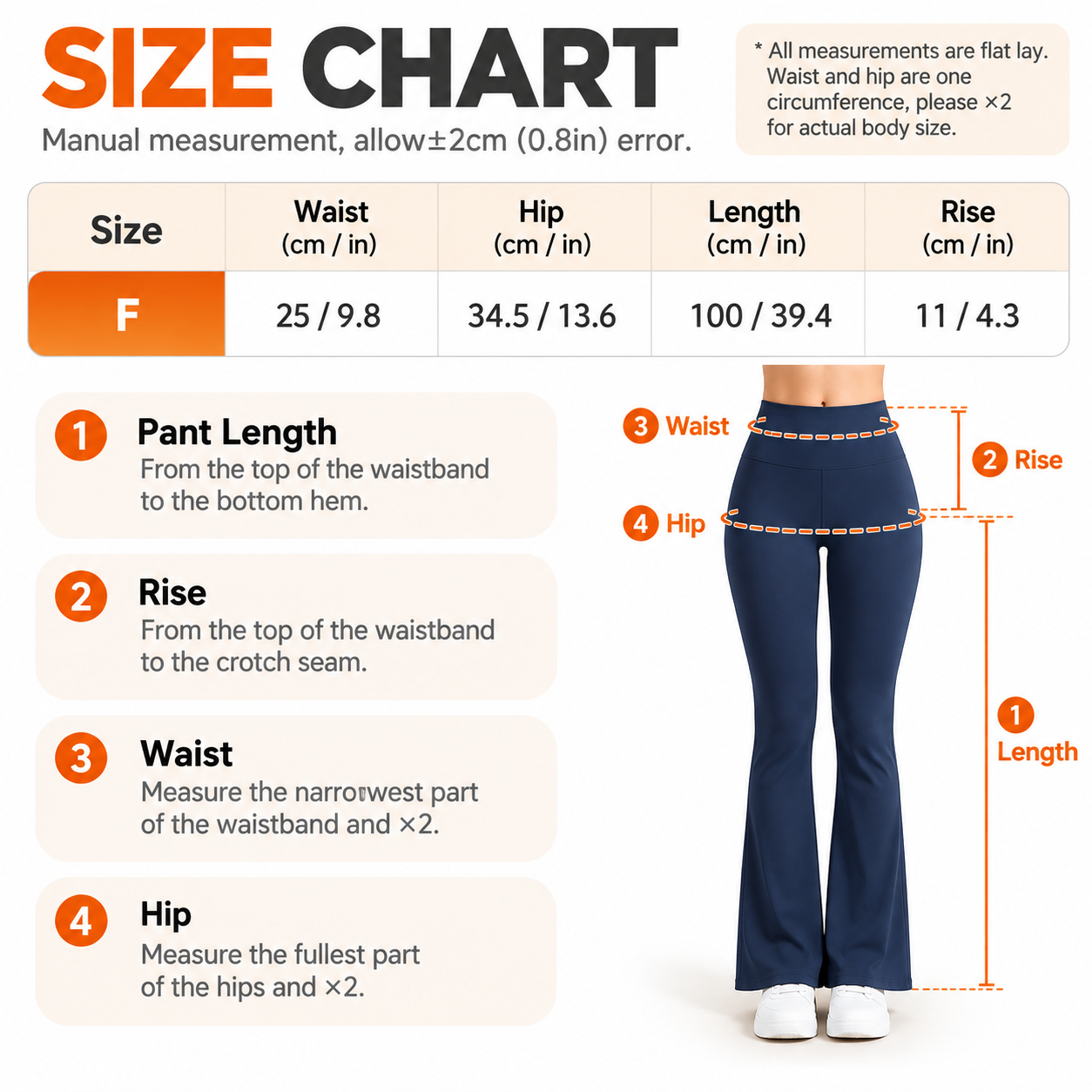 Navy Blue Women's One Size Flare Yoga Pants without Front Seam - High Waist view 2