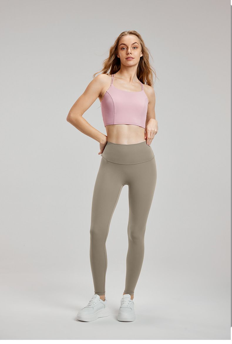 Tea Brown High Waist Yoga Leggings for Women S Size - Seamless Peach Lift Gym view 5