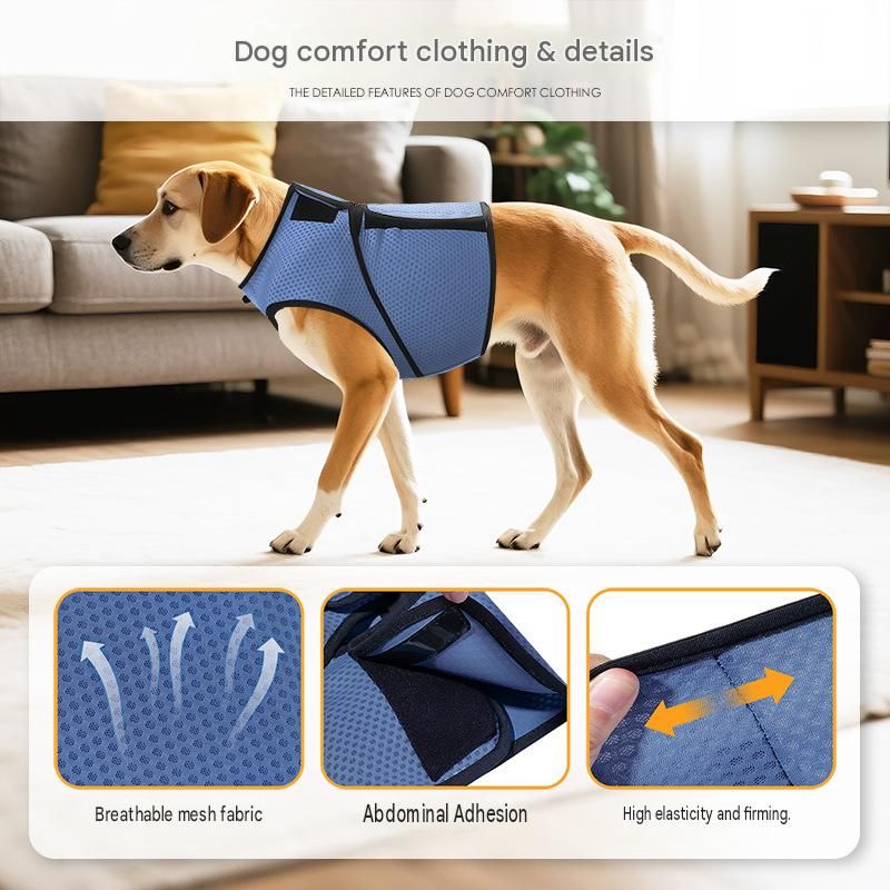 Blue M Size Dog Anxiety Relief Set - Breathable Mesh Calming Vest and Noise view 7