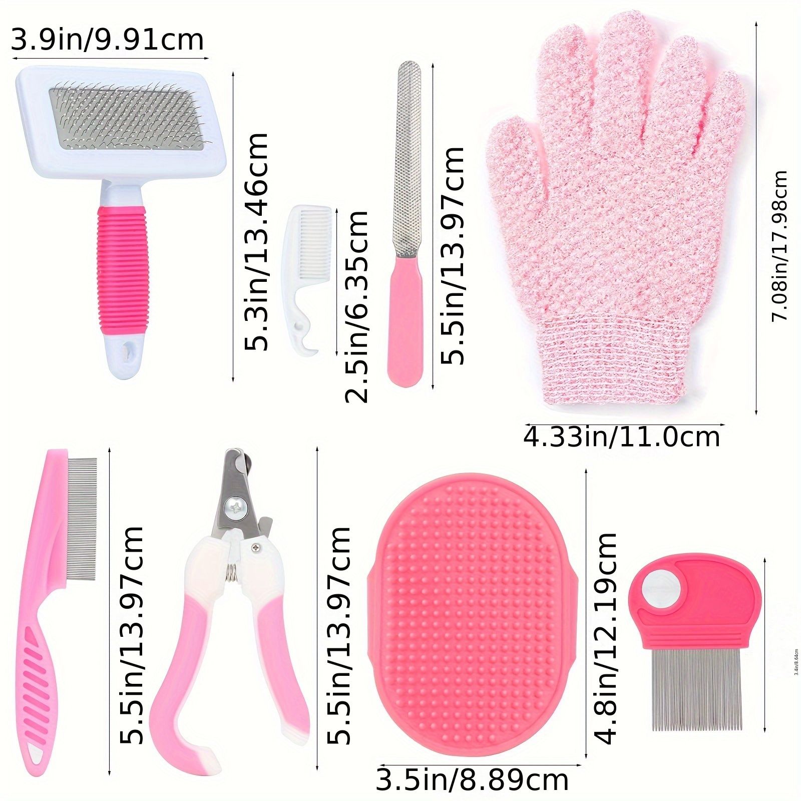 Pink 8-Piece Pet Grooming Kit - Nail Clippers view 3