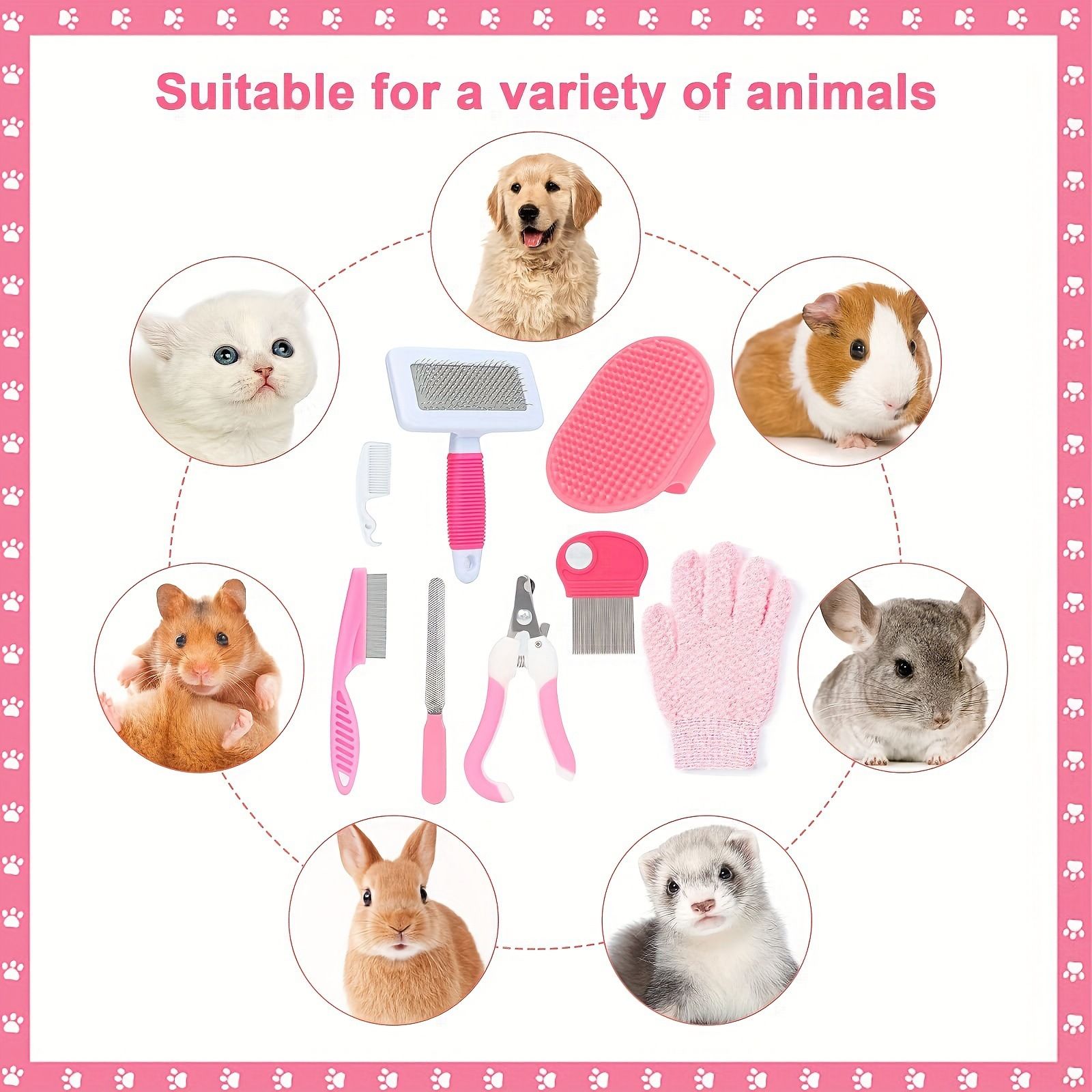 Pink 8-Piece Pet Grooming Kit - Nail Clippers view 4