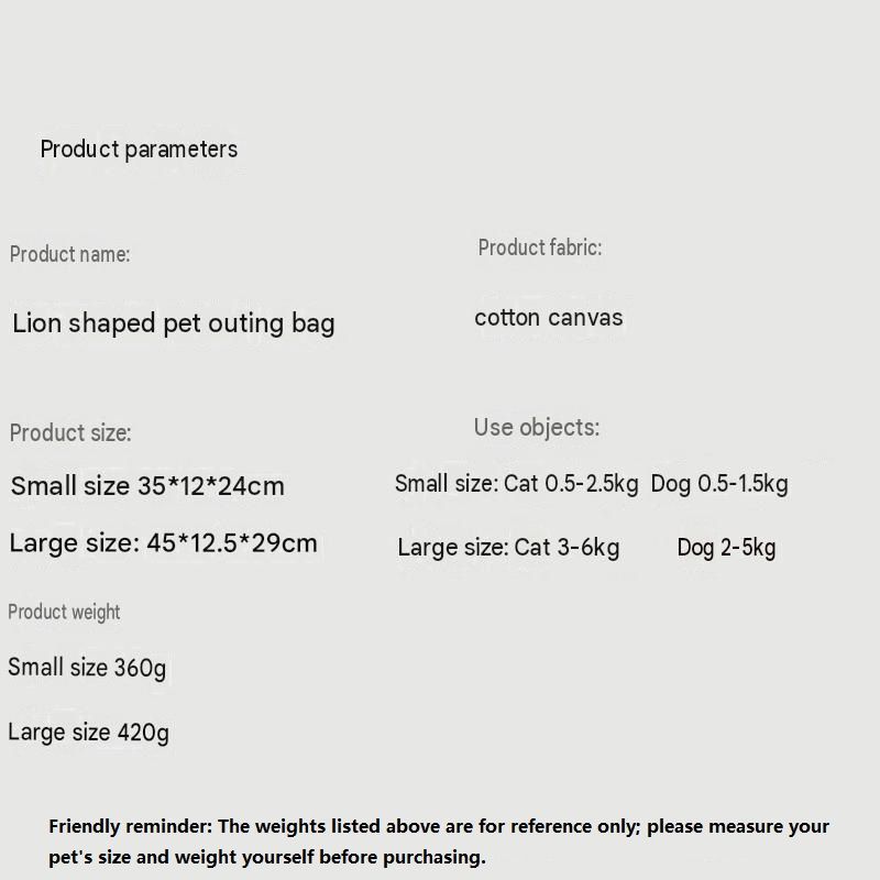 Lion Style Canvas Pet Carrier Green Bag（big size 45*12.5*29cm） - Adjustable view 3