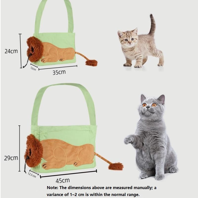 Lion Style Canvas Pet Carrier Green Bag（big size 45*12.5*29cm） - Adjustable view 4