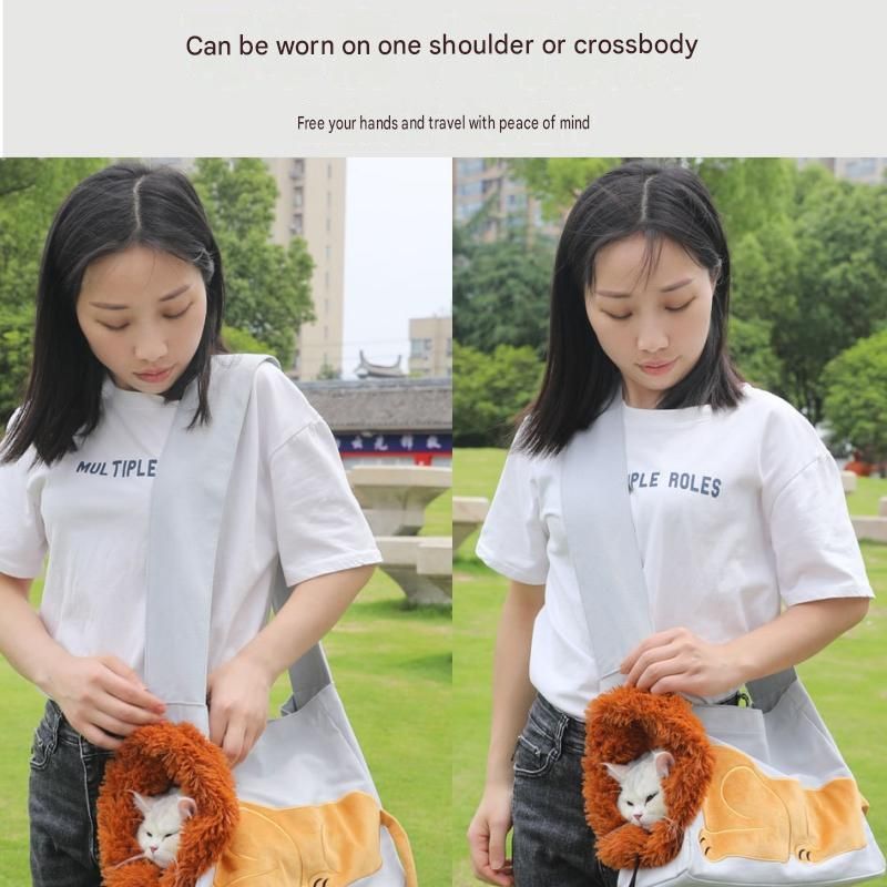 Lion Style Canvas Pet Carrier Green Bag（big size 45*12.5*29cm） - Adjustable view 9