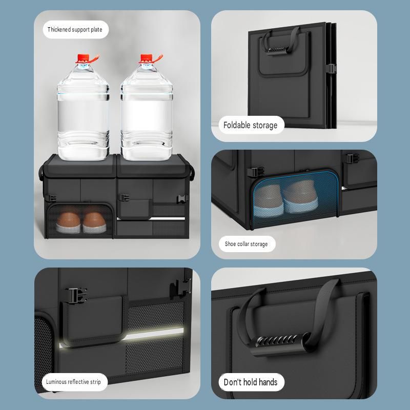 White Car Boot Organiser - Foldable Waterproof Large Capacity Trunk Storage Box view 8