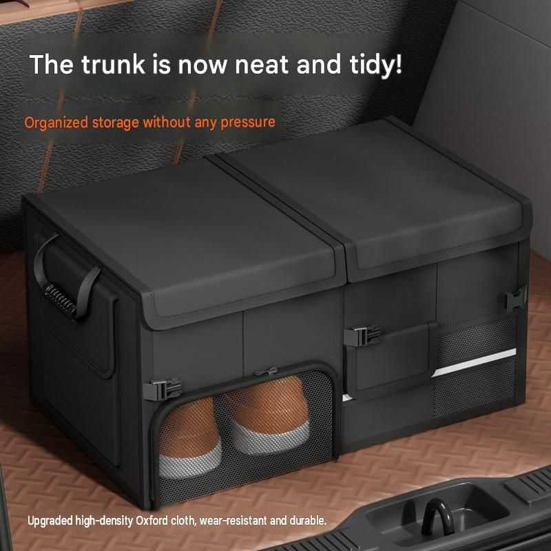 Black Car Boot Organiser - Foldable Waterproof Large Capacity Trunk Storage Box view 3