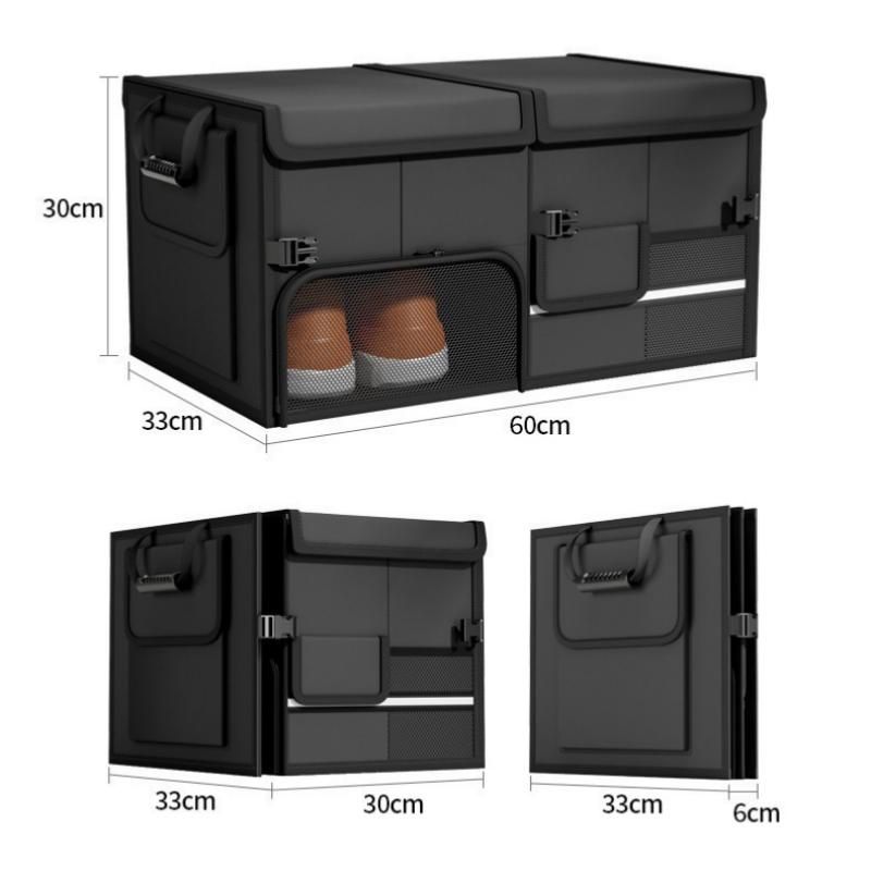 Black Car Boot Organiser - Foldable Waterproof Large Capacity Trunk Storage Box view 9