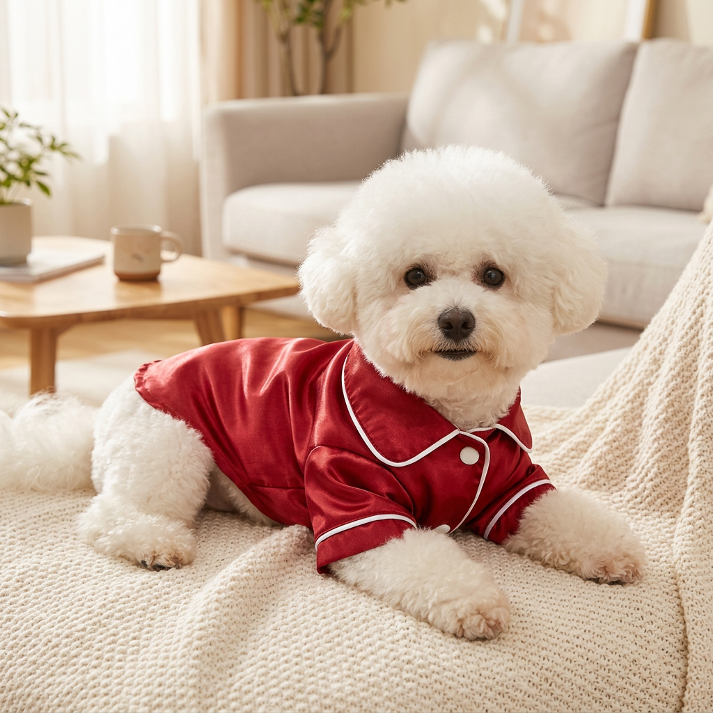 Red Pet Pyjamas XS Size- Lightweight Acrylic Dog and Cat Sleepwear view 3