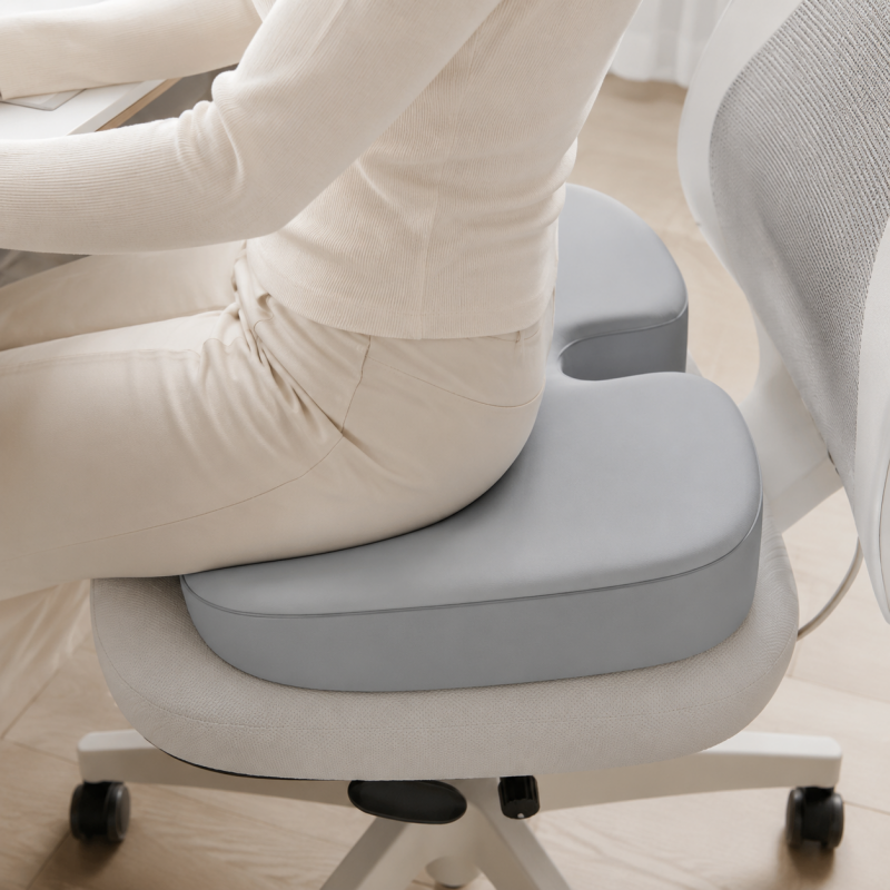 Pink Memory Foam Seat Cushion - 45 x 36 x 7 cm Milk Silk Removable Cover view 8