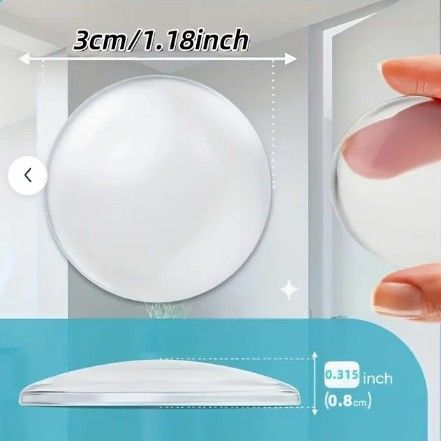 Transparent Door Handle Bumper - 8 Pcs 30mm PVC Self-Adhesive Wall Protector view 2