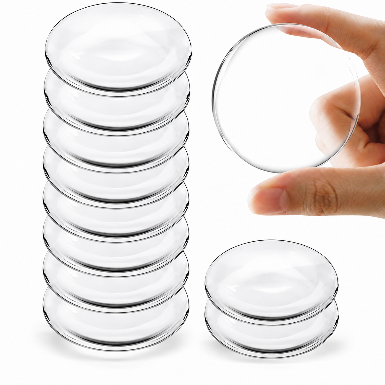 Transparent Door Handle Bumper - 10 Pcs 30mm PVC Self-Adhesive Wall Protector