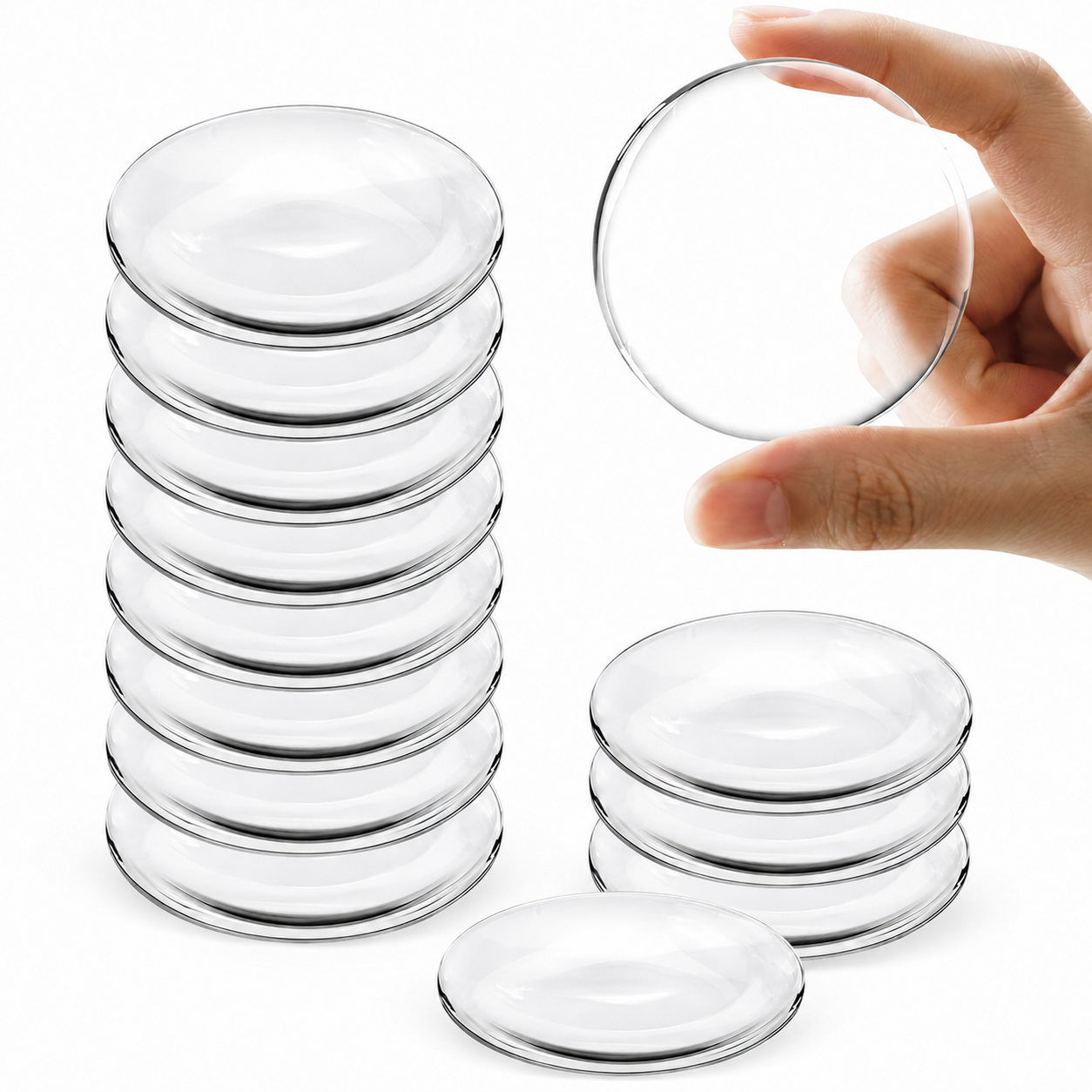 Transparent Door Handle Bumper - 12 Pcs 30mm PVC Self-Adhesive Wall Protector