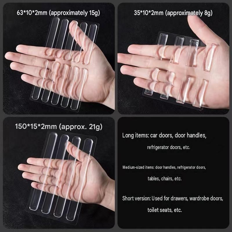 Transparent Anti-Collision Strip Set - Self-Adhesive Silicone Bumper for Doors view 5