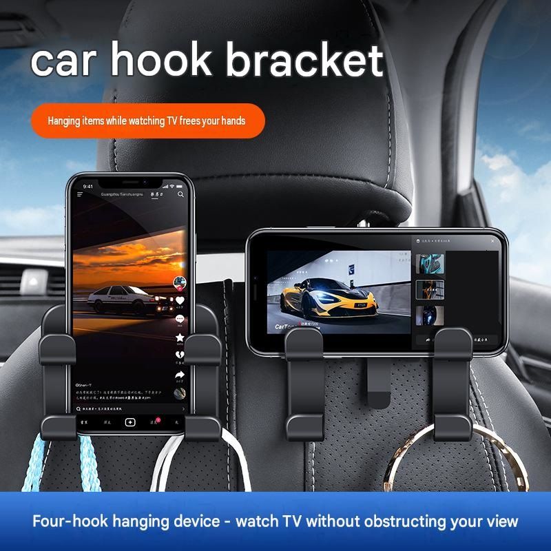 1pcs Multifunctional Car Seat Back Hook and Phone Holder - ABS Material view 6