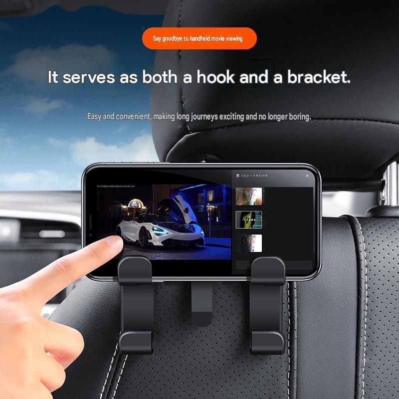 2pcs Multifunctional Car Seat Back Hook and Phone Holder - ABS Material view 4