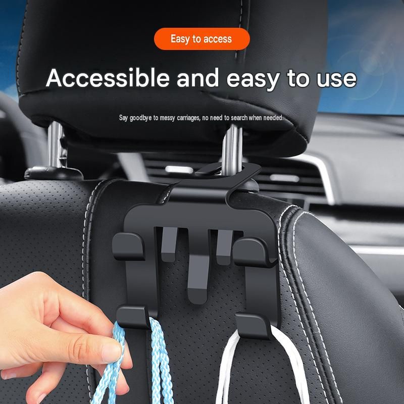 2pcs Multifunctional Car Seat Back Hook and Phone Holder - ABS Material view 5