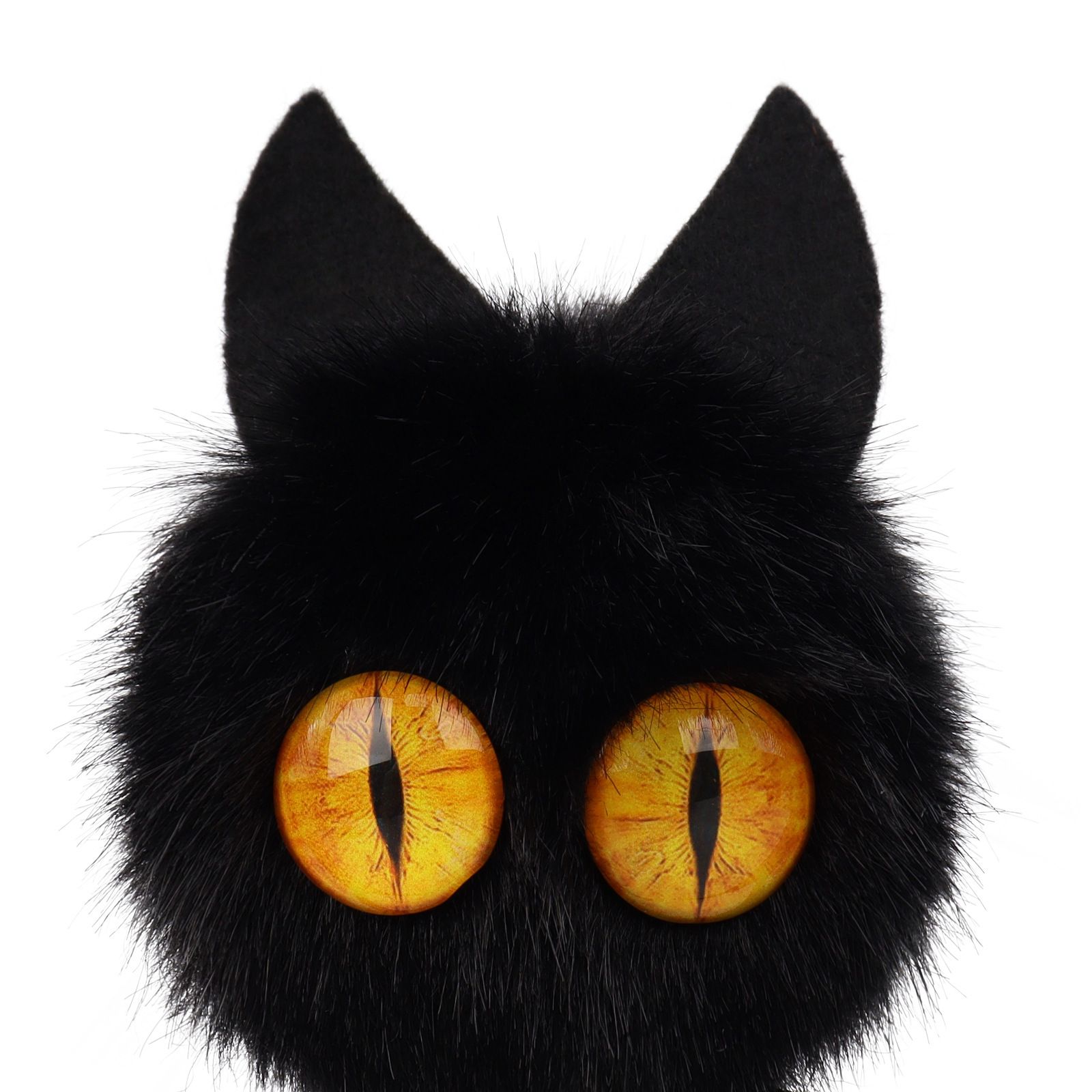 Red Halloween Bat Wing Headband with Furry Ears and Orange Eyes - Velvet view 5