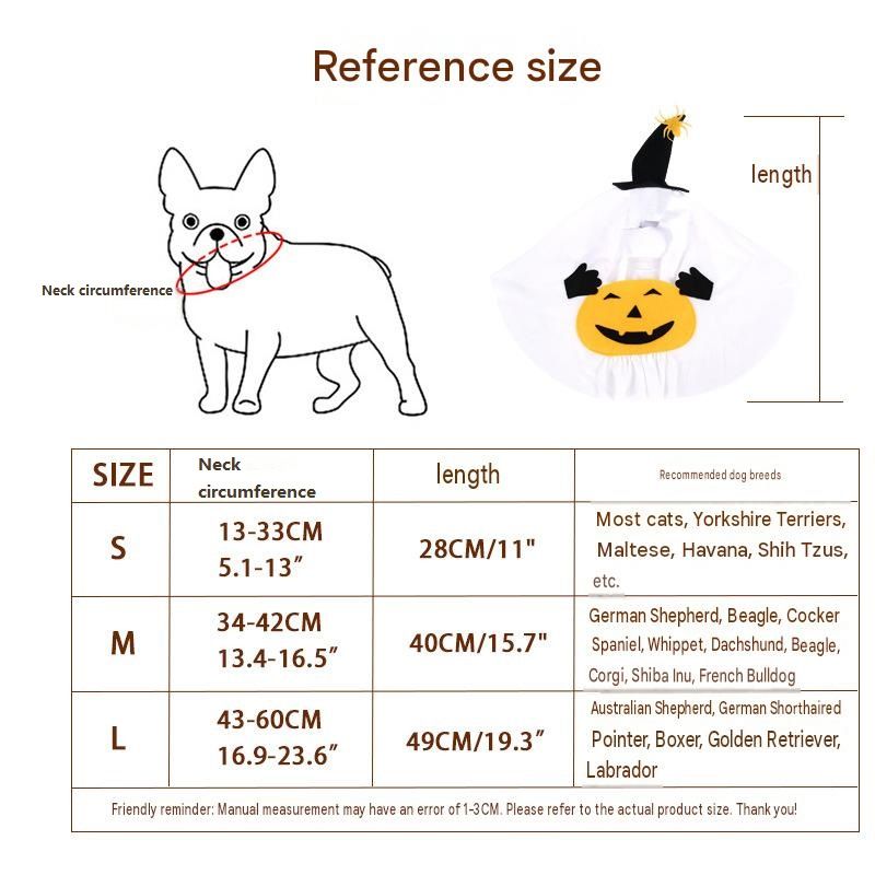 S Size Halloween Pumpkin Ghost Dog Costume - Polyester Pet Fancy Dress with view 3