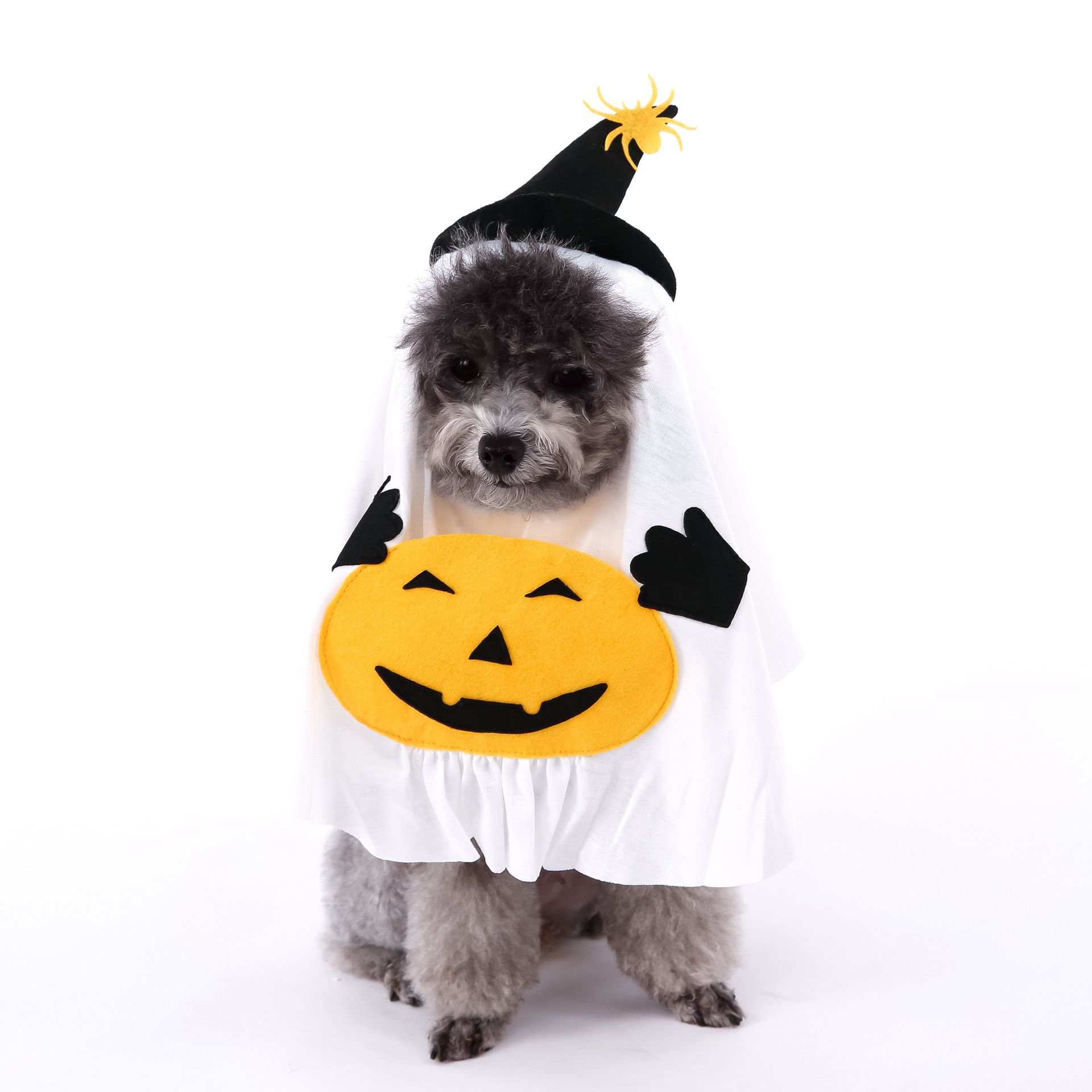 S Size Halloween Pumpkin Ghost Dog Costume - Polyester Pet Fancy Dress with view 6