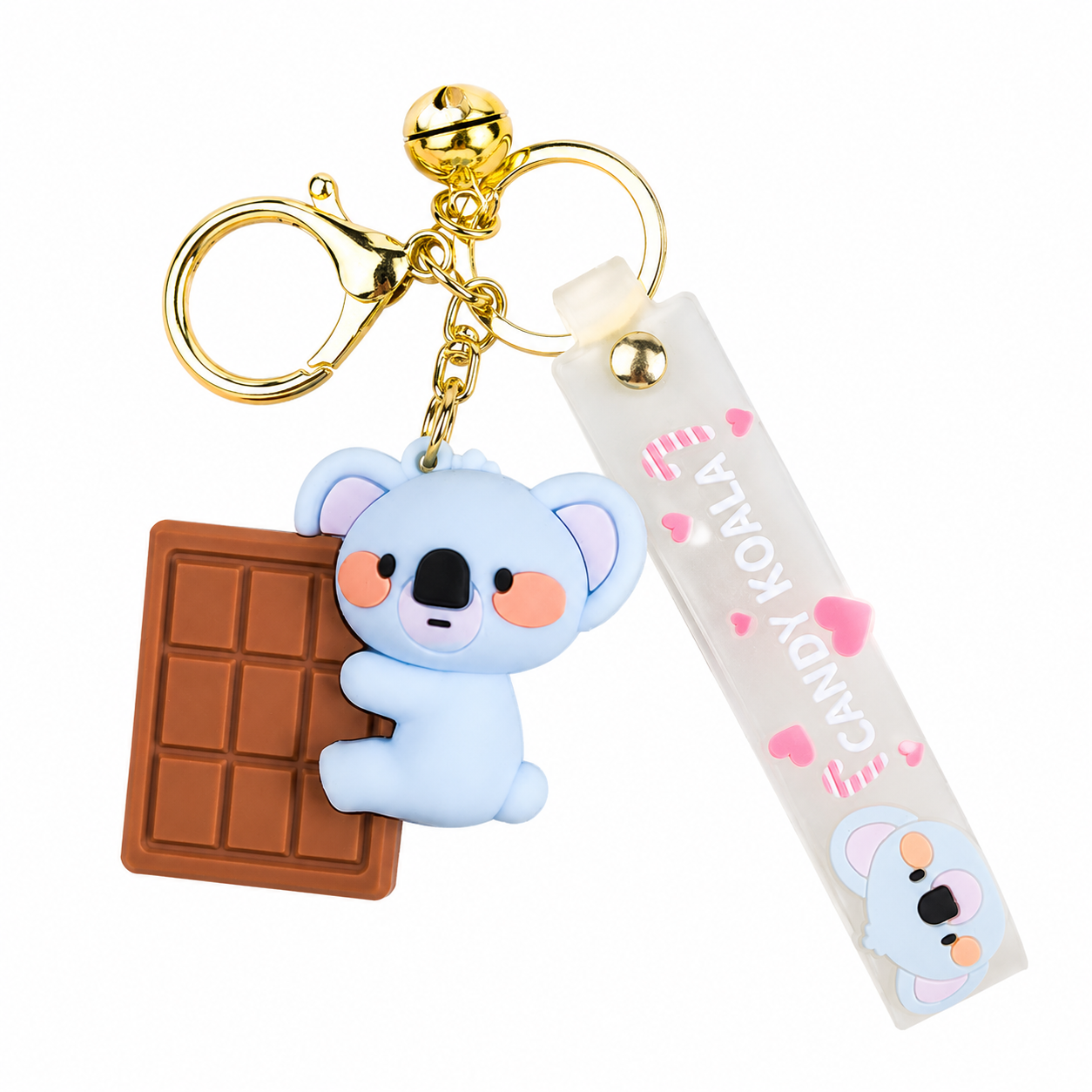 Chocolate Koala PVC Keychain - Cute 3D Cartoon Koala Figure