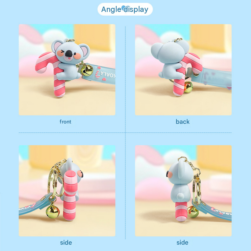 Chocolate Koala PVC Keychain - Cute 3D Cartoon Koala Figure view 5