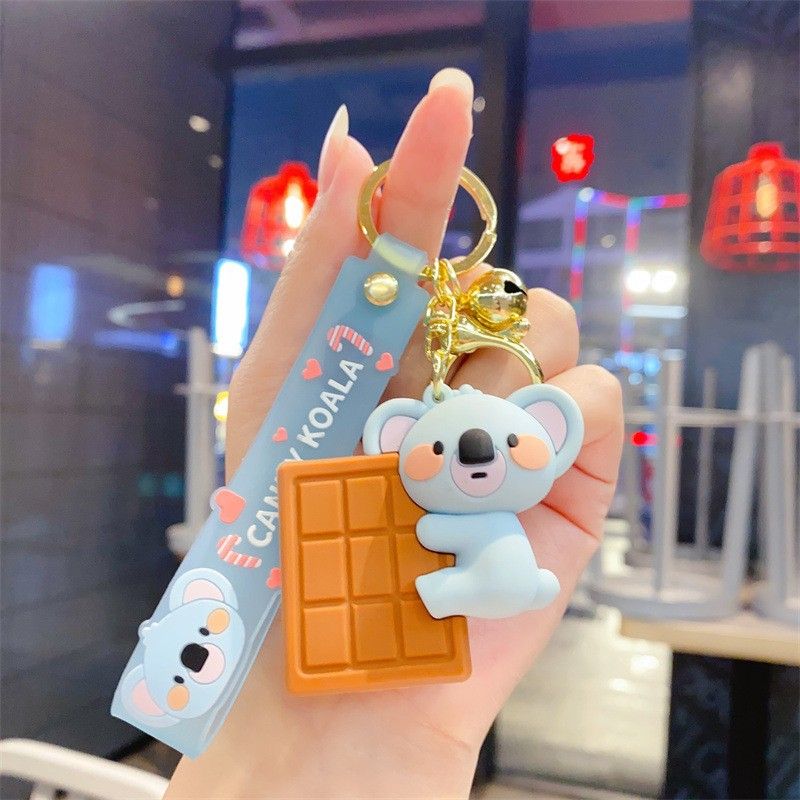 Chocolate Koala PVC Keychain - Cute 3D Cartoon Koala Figure view 7