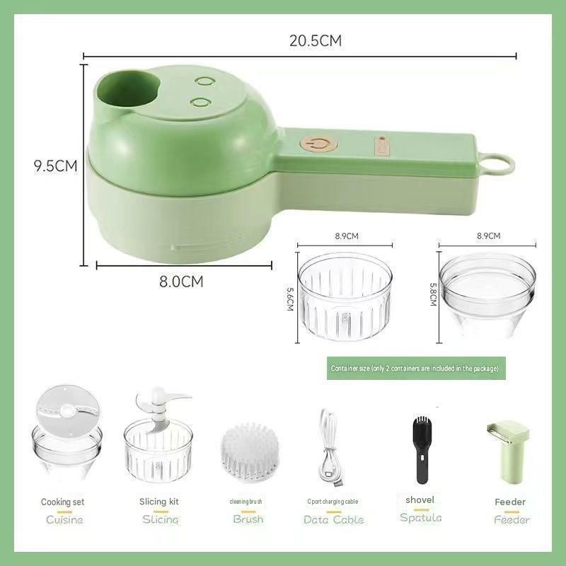 Green Multifunctional Electric Handheld Food Processor - ABS and PP with 201 view 3